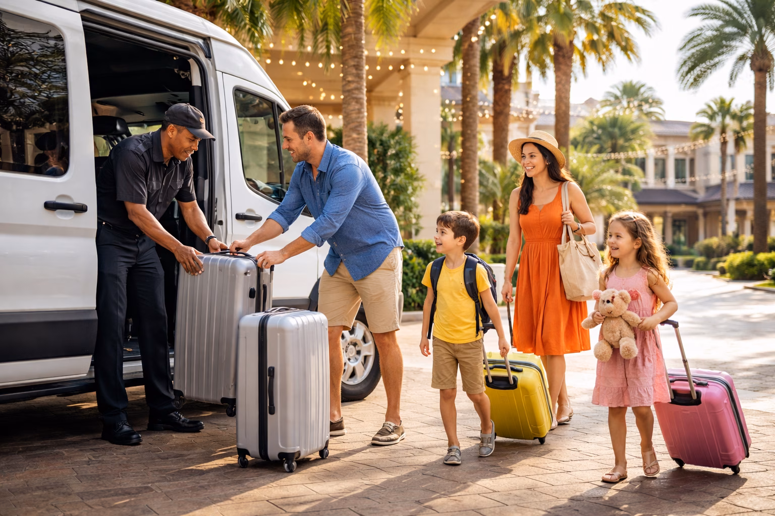 Logística de hotel e transfer em Orlando